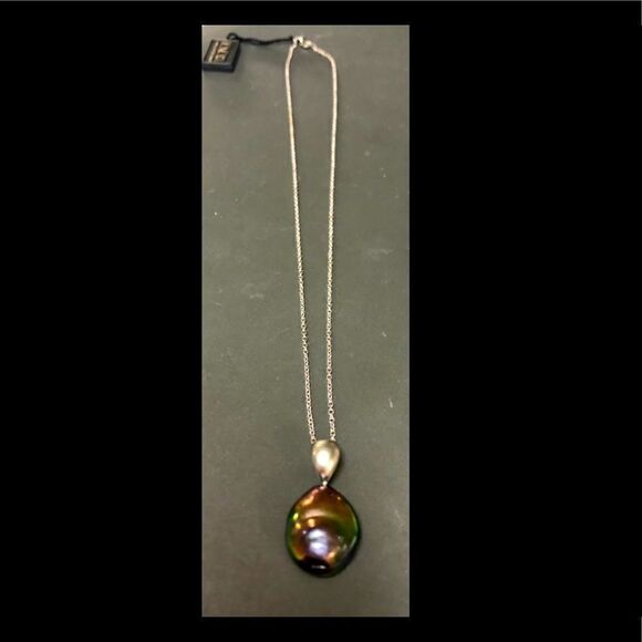 Honora blue/gray Pearl Pendant Necklace Sterling Silver 925 - Picture 4 of 6
